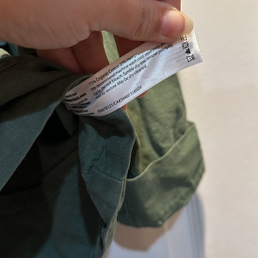 Eileen Fisher Olive A-Line Cotton/Hemp Jacket Petite PP - Picture 9 of 10
